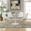 Joseph White Dining Table with Metal Base B062P153872