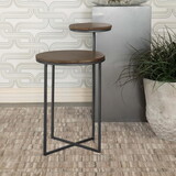 Oracle Natural and Gunmetal 2-Tier Accent Table B062P153886