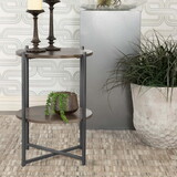 Tarenton Natural and Gunmetal Accent Table with Bottom Shelf B062P153890