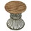 Milano Natural and Blue Distressed Round Accent Table B062P153897