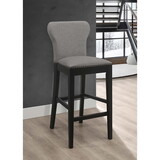 Sarissa Grey and Black Stool with Nailhead Trim (Set of 2) B062P153899