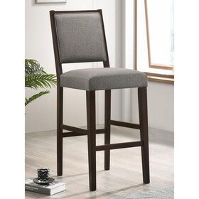 Knoxville Grey and Espresso Stool with Footrest (Set of 2) B062P153901