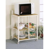 Theo Casual Natural Brown and White Kitchen Cart B062P153920