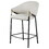 Beige and Glossy Black Sloped Arm Counter Height Stools (Set of 2) B062P170015