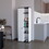 B062P175070 White+Black+Wood+Kitchen+Shelves Included