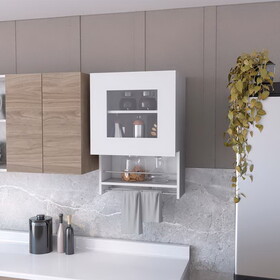 Nolan White Spice and Towel Rack Kitchen Wall Cabinet