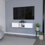 Ava White 2-Door Floating TV Stand