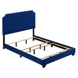 Blue Queen Panel Bed with Scooped Headboard B062P181282
