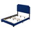 Blue Queen Panel Bed with Scooped Headboard B062P181282