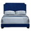 Blue Queen Panel Bed with Scooped Headboard B062P181282