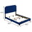 Blue Queen Panel Bed with Scooped Headboard B062P181282