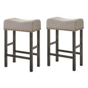 Tan and Weathered Grey Counter Height Stools (Set of 2) B062P181296