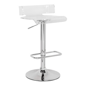 Clear and Chrome Adjustable Swivel Stool B062P181303