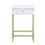 White and Brass 1-Drawer Side Table B062P181358