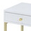 White and Brass 1-Drawer Side Table B062P181358