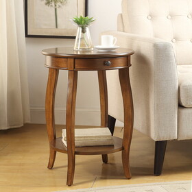Walnut End Table with 1-Drawer B062P181371