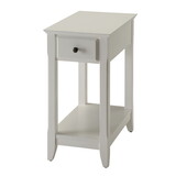 White Accent Table with Bottom Shelf