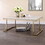 White and Champagne Sled Base Coffee Table B062P181381