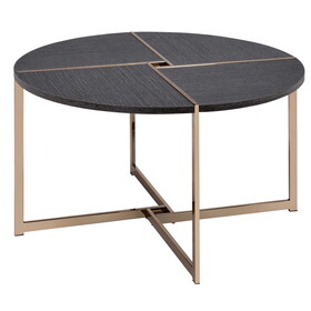 Black and Champagne Round Coffee Table B062P181383