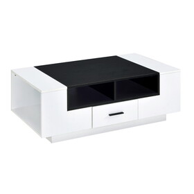 White and Black Coffee Table with Storage B062P181386