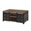 Rustic Oak and Black Coffee Table with Sliding Doors B062P181396