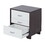 White and Black 3-drawer Rectangular Accent Table B062P181404