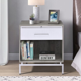 Weathered Grey Oak and White Accent Table B062P181407