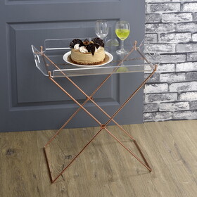 Clear and Copper Tray Table with Removable Tray B062P181412