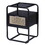 Black Accent Table with Glass Top B062P181415