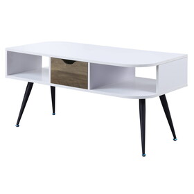White and Black Coffee Table with 1 Drawer B062P181418