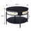 Black Round Coffee Table with Bottom Shelf B062P181420