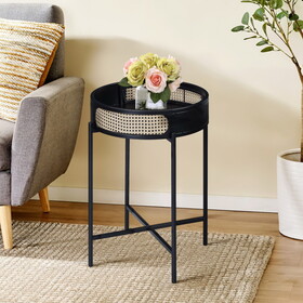 Black End Table with Tray Top B062P181421