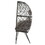 Light Grey and Black Patio Chair with Upholstered Cushion B062P182691