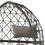 Light Grey and Black Patio Chair with Upholstered Cushion B062P182691