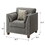 Light Charcoal Flared Arms Chair with Accent Pillows B062P182692