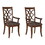 Brown and Dark Walnut Cross Back Arm Chairs (Set of 2) B062P182698