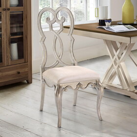 Ivory and Antique Champagne Side Chairs (Set of 2) B062P182705