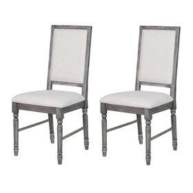 Cream and Weathered Grey Open Back Side Chairs (Set of 2) B062P182707