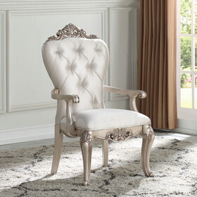 Cream and Golden Ivory Tufted Arm Chairs (Set of 2) B062P182714