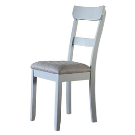Two Tone Grey and Pearl Grey Ladder Back Side Chairs (Set of 2) B062P182718