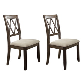 Beige and Salvage Brown Open Back Side Chairs (Set of 2) B062P182724