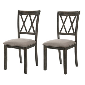 Beige and Weathered Grey Cross Back Side Chairs (Set of 2) B062P182726