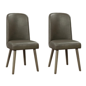 Grey and Grey Oak Upholstered Back Side Chairs (Set of 2) B062P182728
