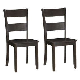 Distressed Walnut Ladder Back Side Chairs (Set of 2) B062P182729