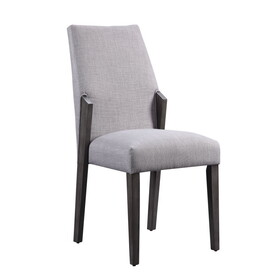 Dove Grey and Grey Oak Upholstered Side Chairs (Set of 2) B062P182730