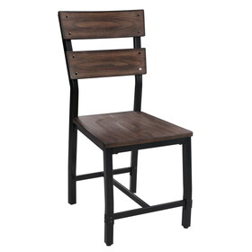 Oak and Black Ladder Back Side Chairs (Set of 2) B062P182732