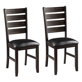Black and Espresso Ladder Back Side Chairs (Set of 2) B062P182738