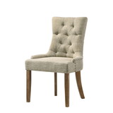 Beige and Salvaged Oak Tufted Back Parson Chairs (Set of 2) B062P182743