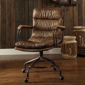 Vintage Whiskey Swivel Office Chair with Casters B062P182755