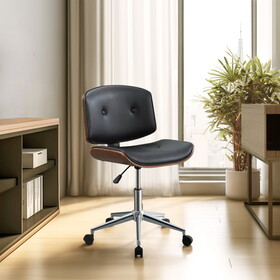 Black and Walnut Swivel Office Chair B062P182756